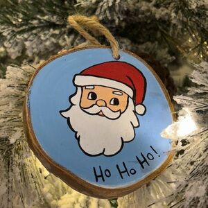 Festive Santa Claus Ornament - Red and Blue